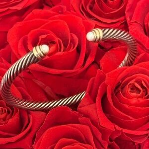 DAVID YURMAN Cable Open Cuff Bracelet with Pearl Accent